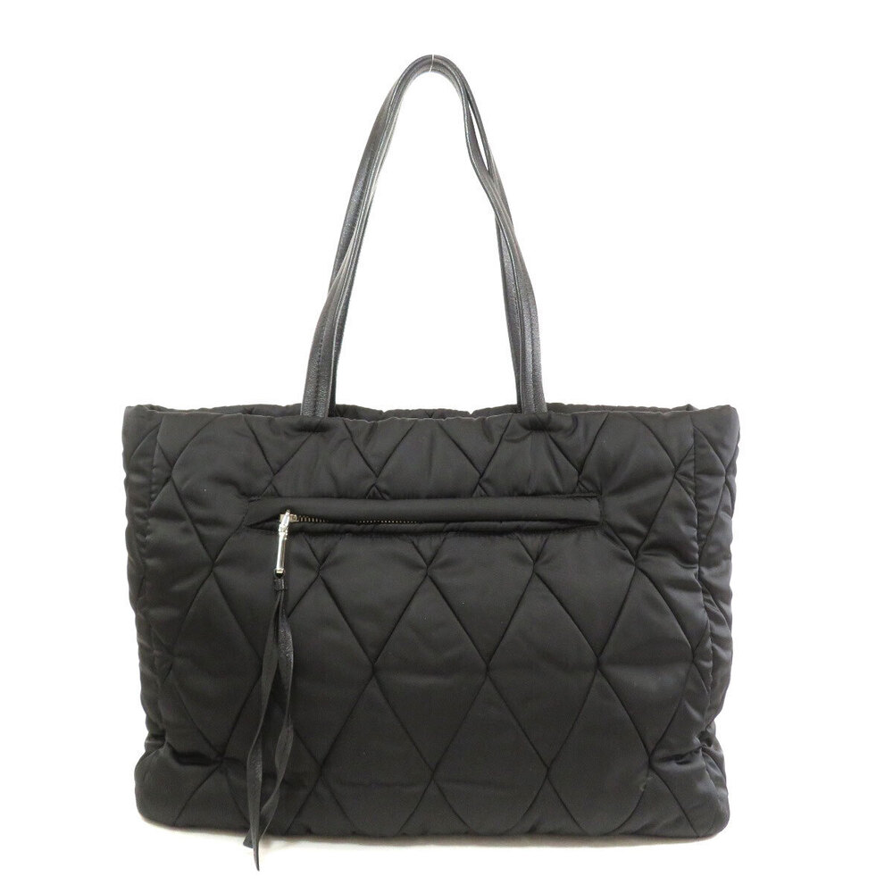 Prada tote black padded triangle quilted bag